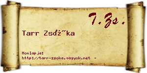 Tarr Zsóka névjegykártya